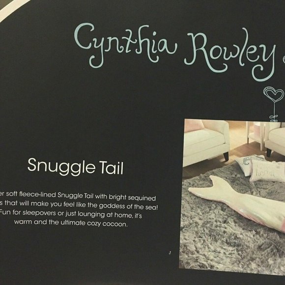 Cynthia Rowley Ocean Blue Purple Sequins Mermaid Tail Sleeping Bag Snuggle Wrap - Picture 11 of 12